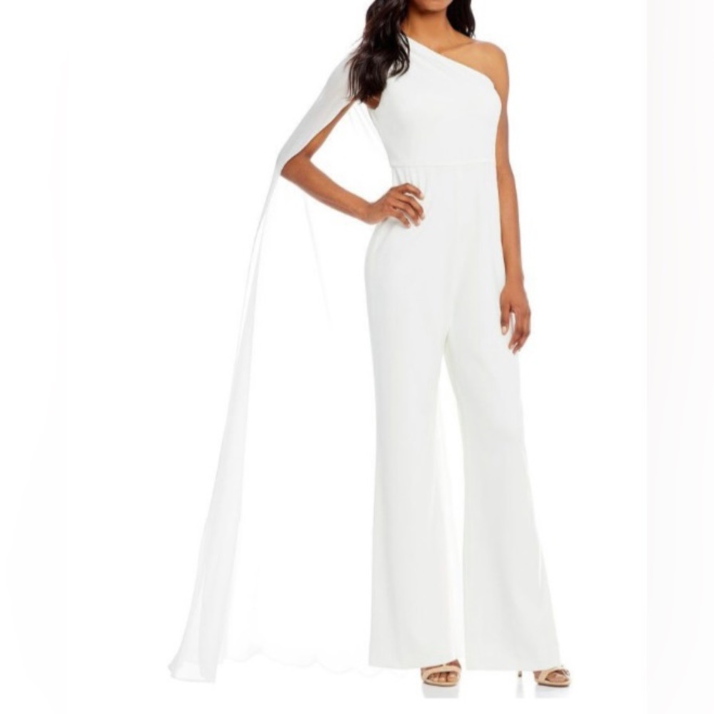 Calvin Klein One-Shoulder White Jumpsuit